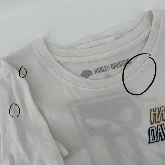 Harley Davidson Women’s Shirt White 1 Logo 100% Cotton L - Picture 5 of 9